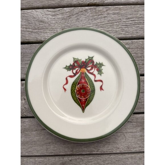 4 Christopher Radko Plates Holiday Celebration Christmas Dessert Appetizer 6” - Picture 5 of 8
